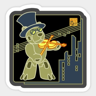 Busker Bear Sticker